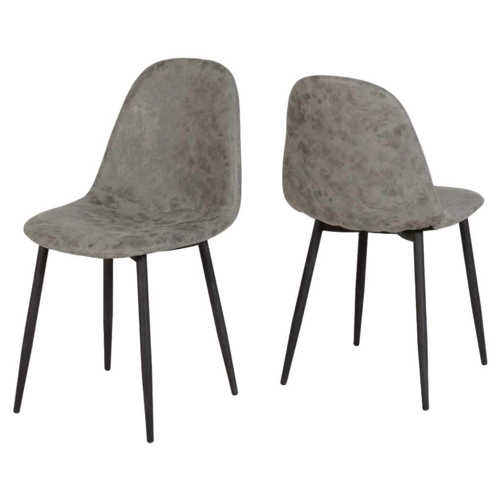 Pair of Athens Faux Leather Dining Chairs