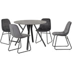 Athens Round Dining Table with 4 Lukas Velvet Dining Chairs