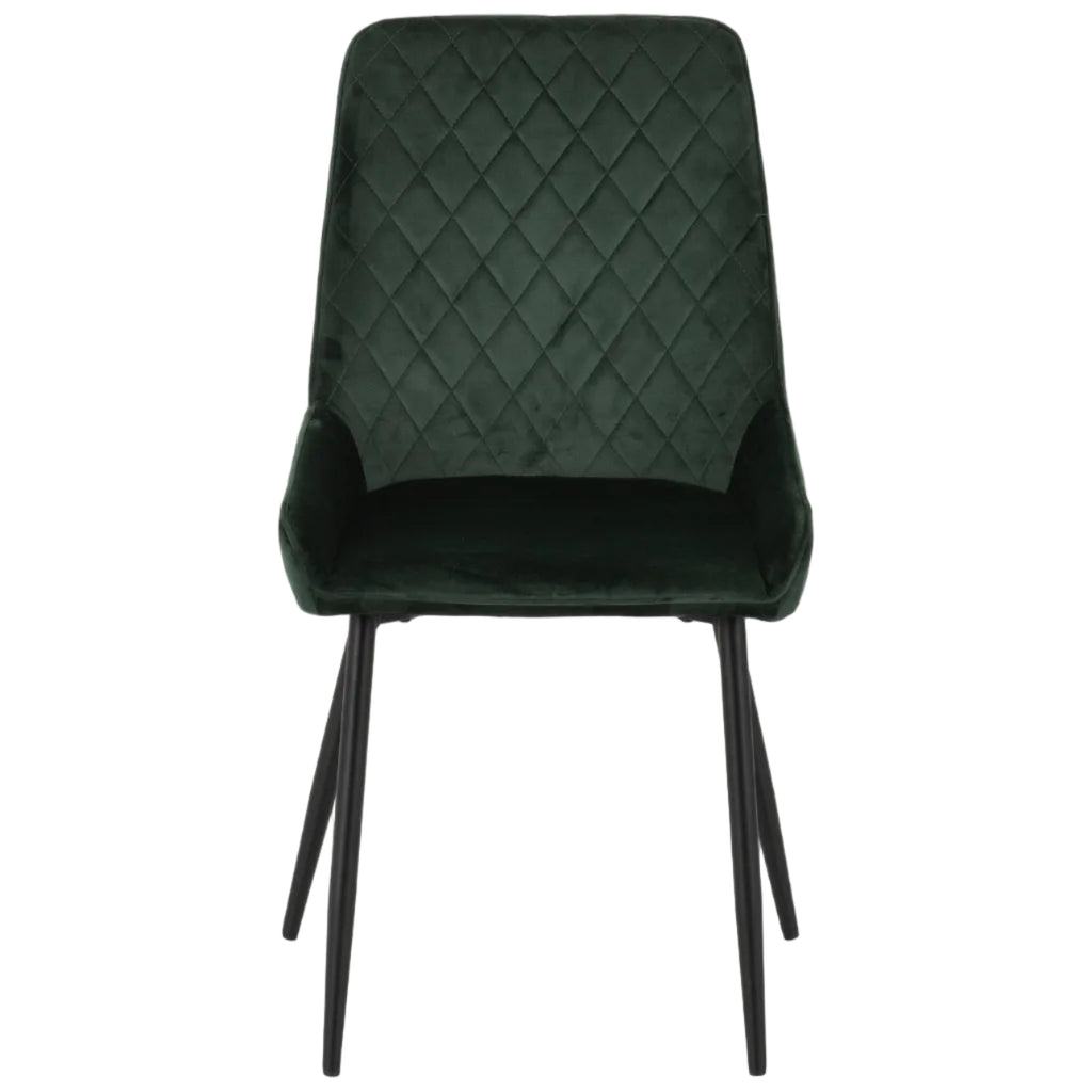 Athens Dining Table with 4 Avery Velvet Dining Chairs