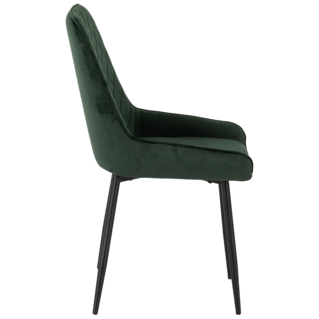 Athens Dining Table with 4 Avery Velvet Dining Chairs