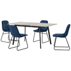 Avery Extending Dining Table with 4 Lukas Velvet Dining Chairs