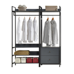 Alva Open Wardrobe Set with 2 Drawers & 4 Shelves
