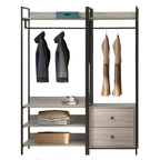 Alva Open Wardrobe Set with 2 Drawers & 4 Shelves