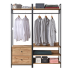 Alva Open Wardrobe Set with 2 Drawers & 4 Shelves