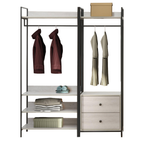 Alva Open Wardrobe Set with 2 Drawers & 4 Shelves
