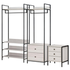 Alva Open Wardrobe with 2 Drawers 3 Piece Bedroom Set