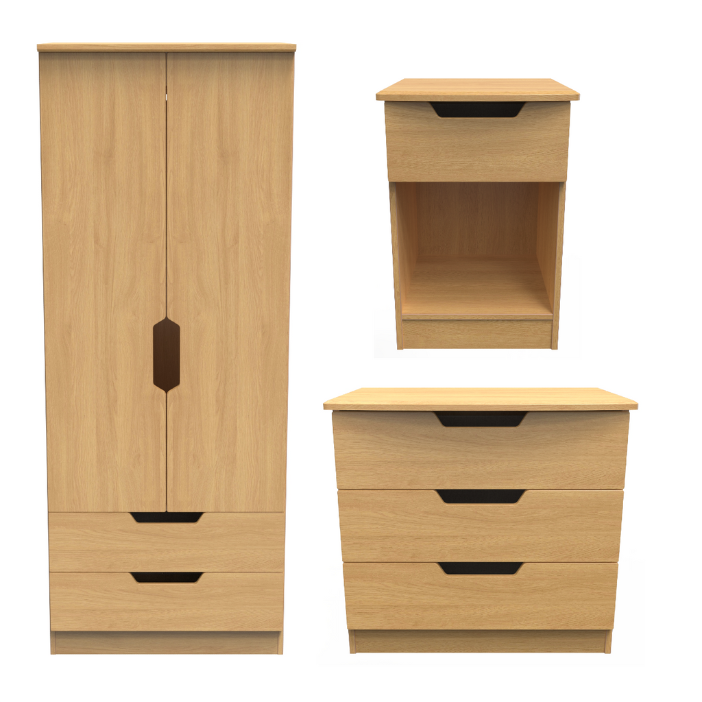 Bella Modern Oak Bedroom Set 2