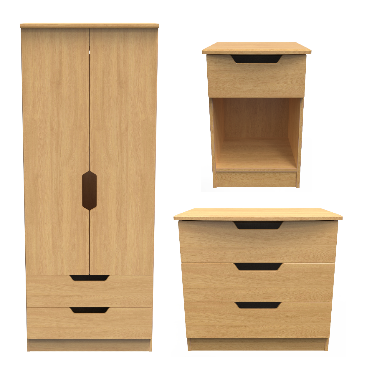 Bella Modern Oak Bedroom Set 2
