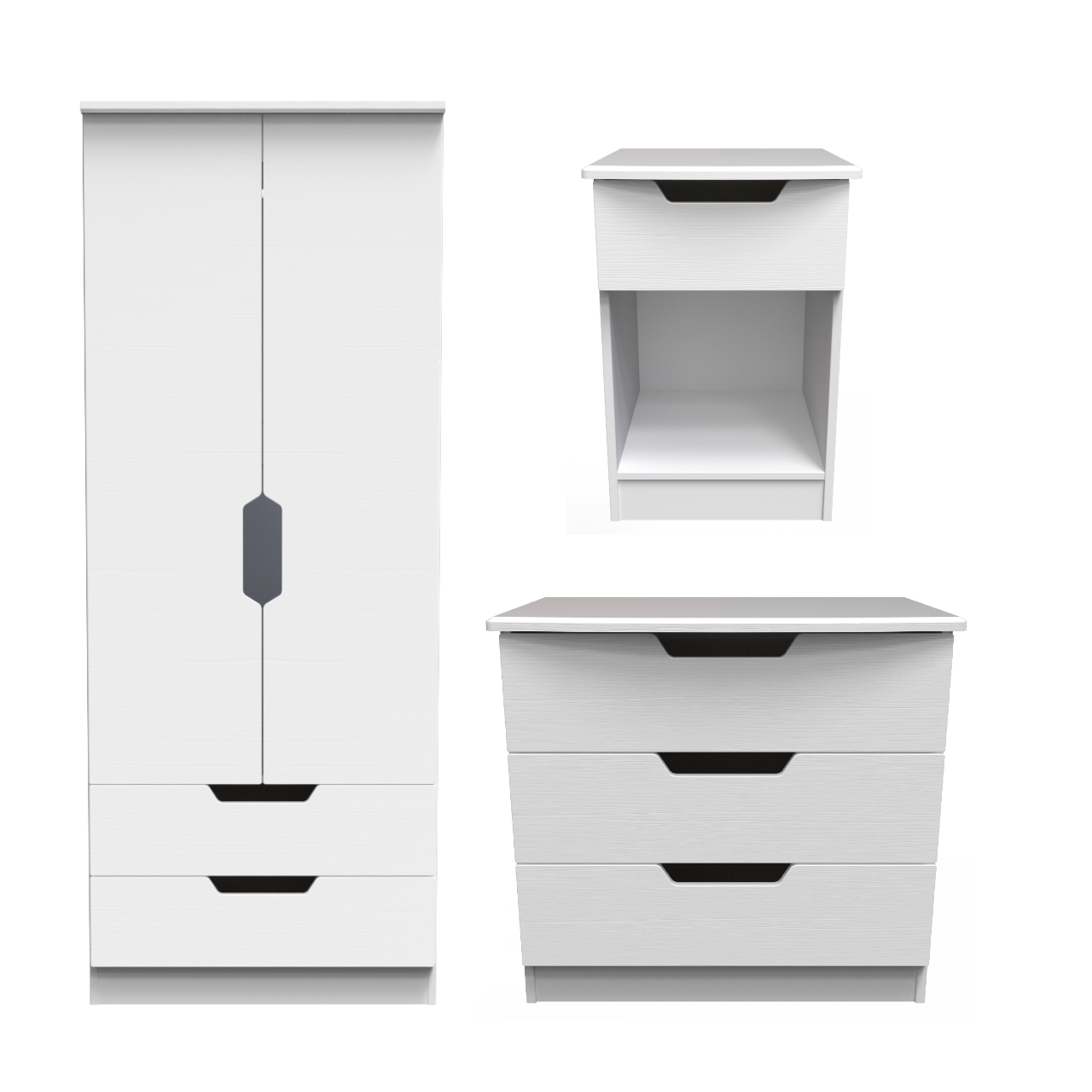 Bella White Ash Bedroom Set 2