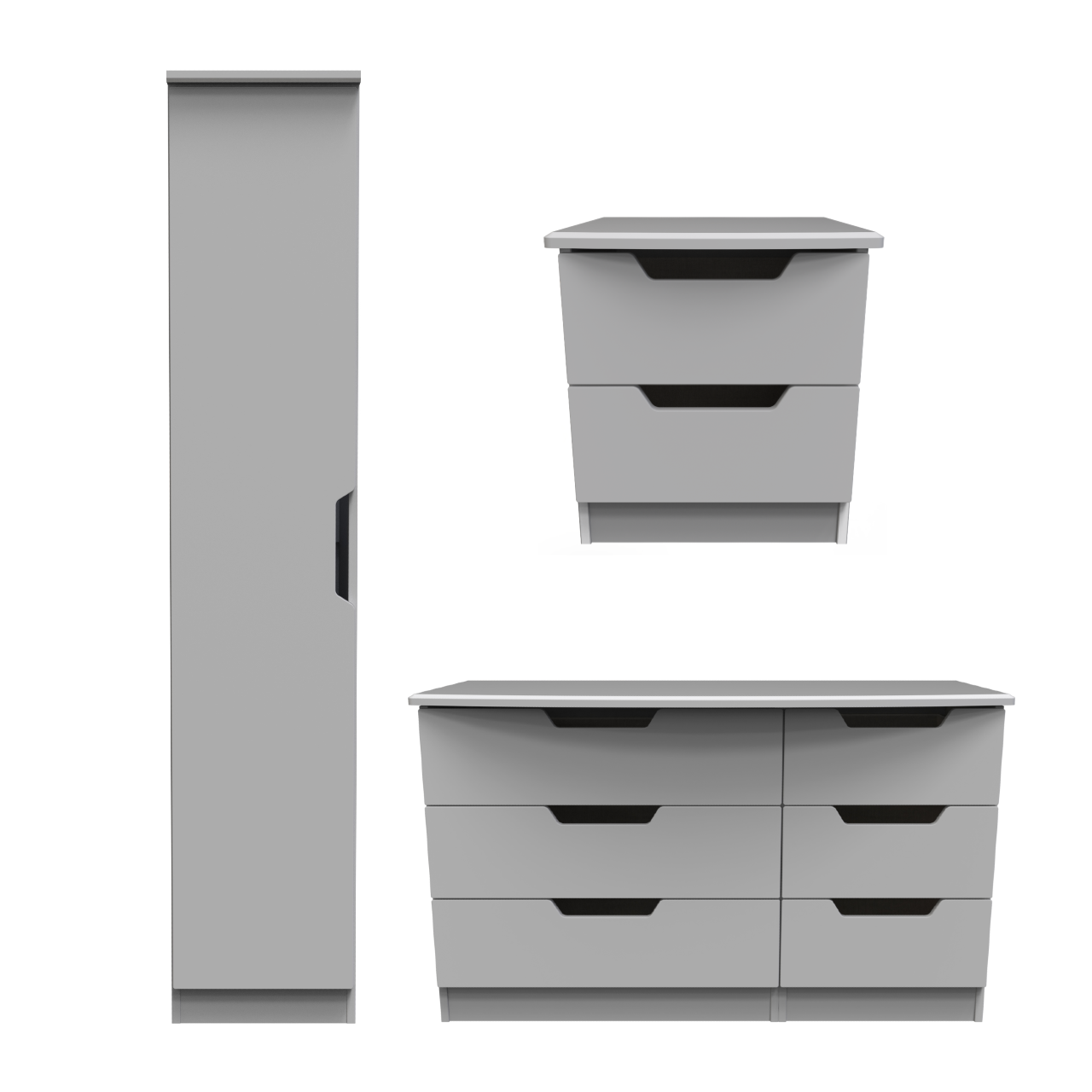 Bella Grey Matt Bedroom Set 3