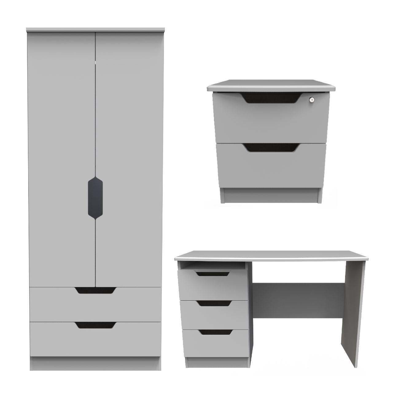Bella Grey Matt Bedroom Set 4