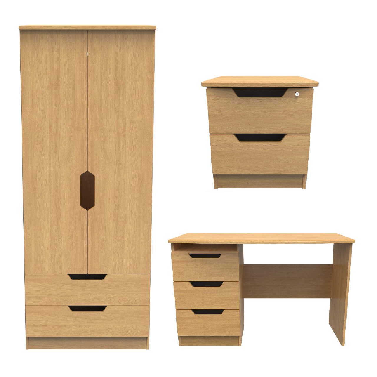 Bella Modern Oak Bedroom Set 4