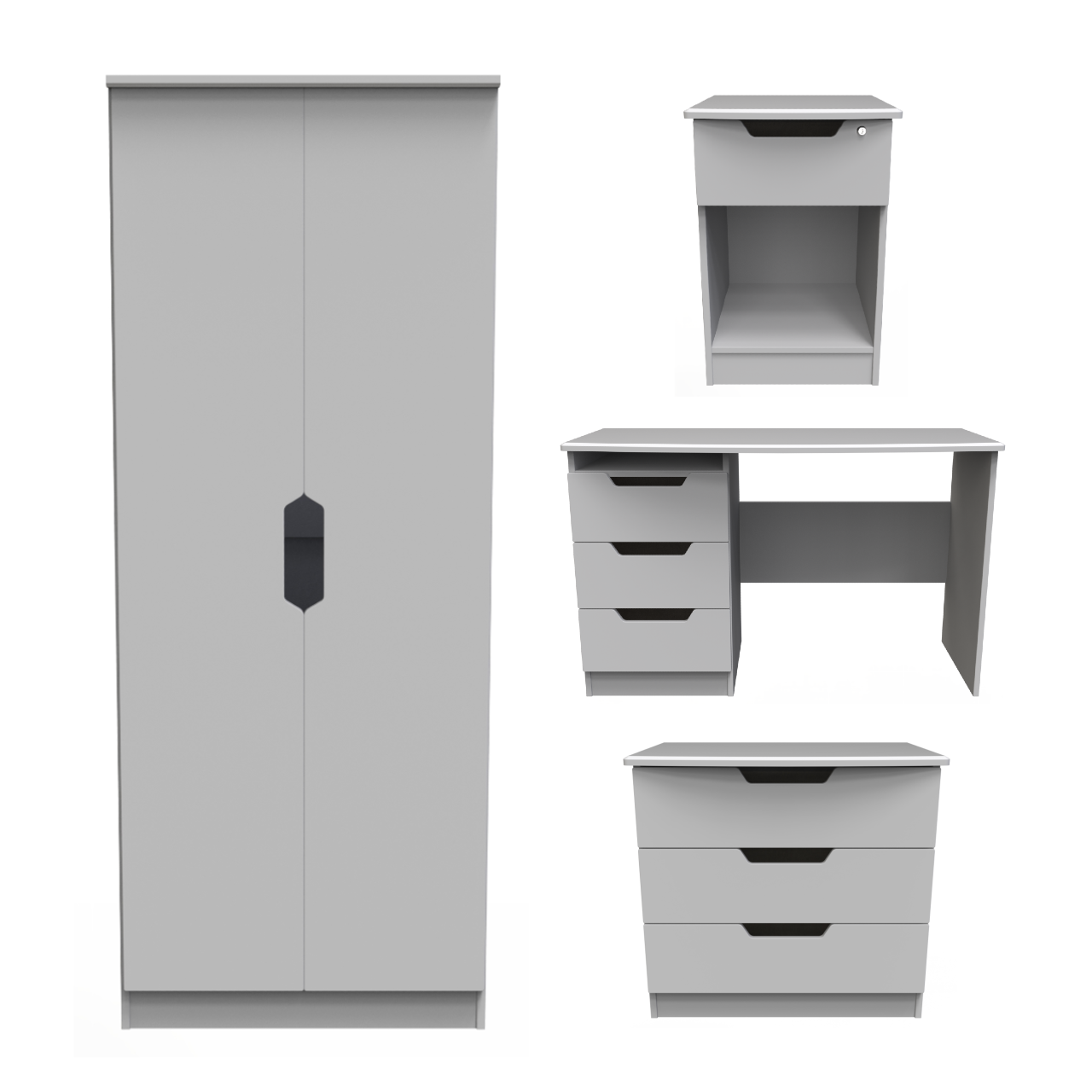 Bella Grey Matt Bedroom Set 5