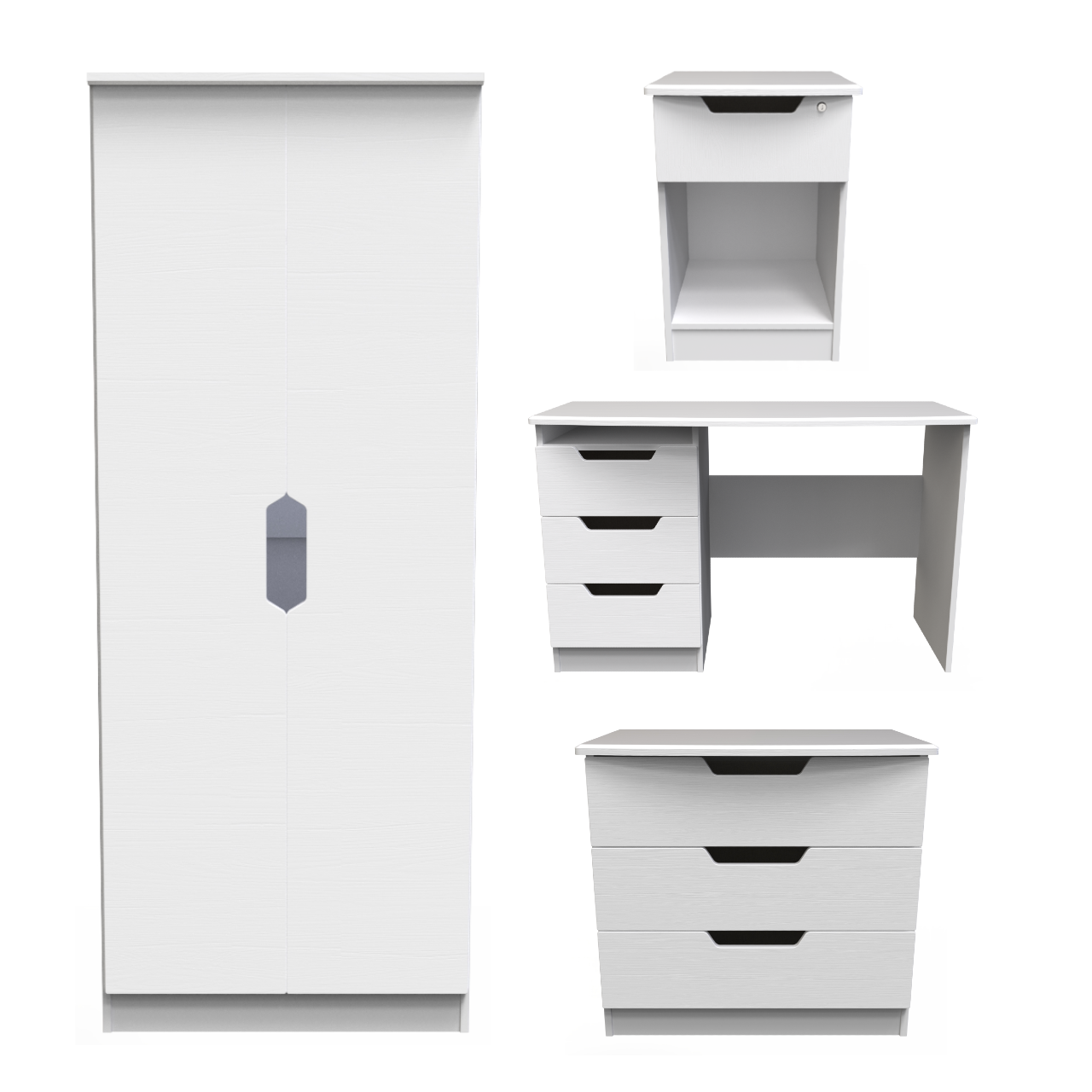 Bella White Ash Bedroom Set 5