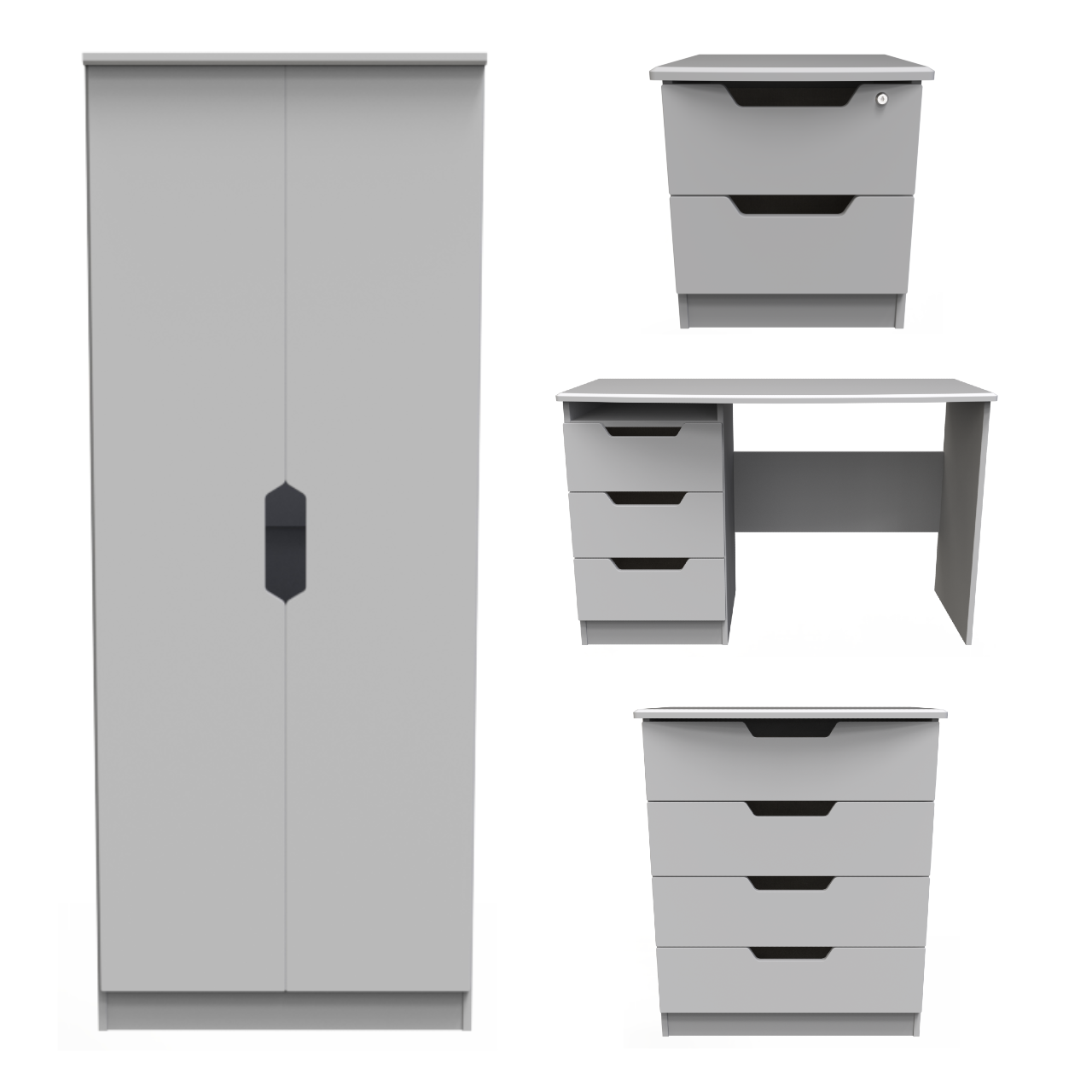 Bella Grey Matt Bedroom Set 6