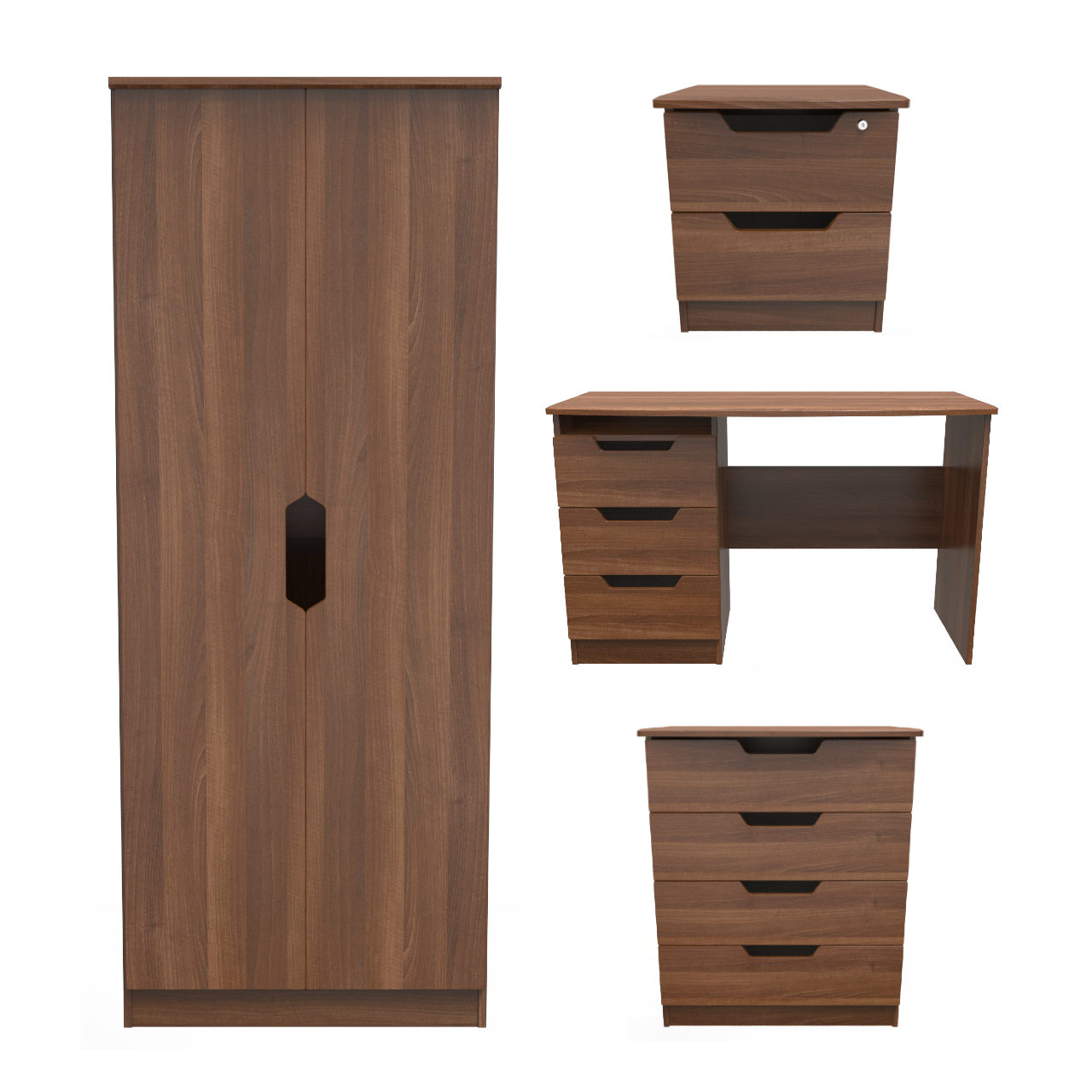 Bella Noche Walnut Bedroom Set 6