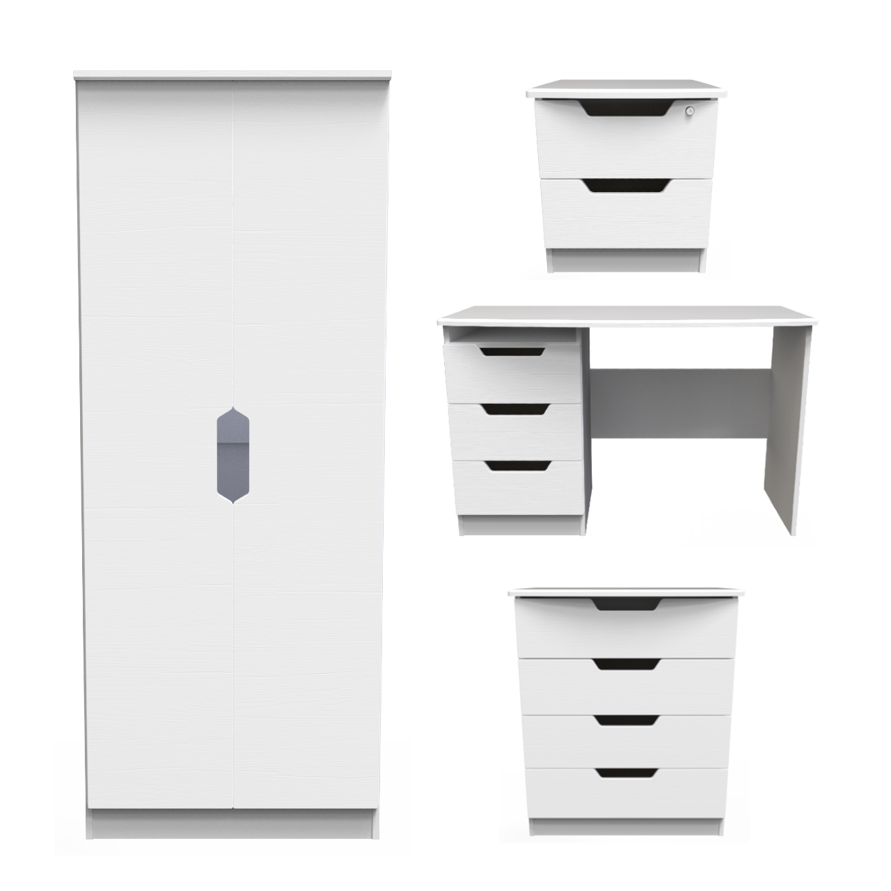 Bella White Ash Bedroom Set 6