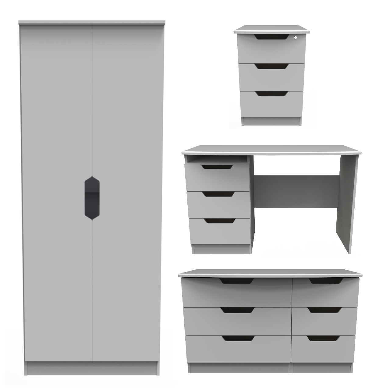 Bella Grey Matt Bedroom Set 7