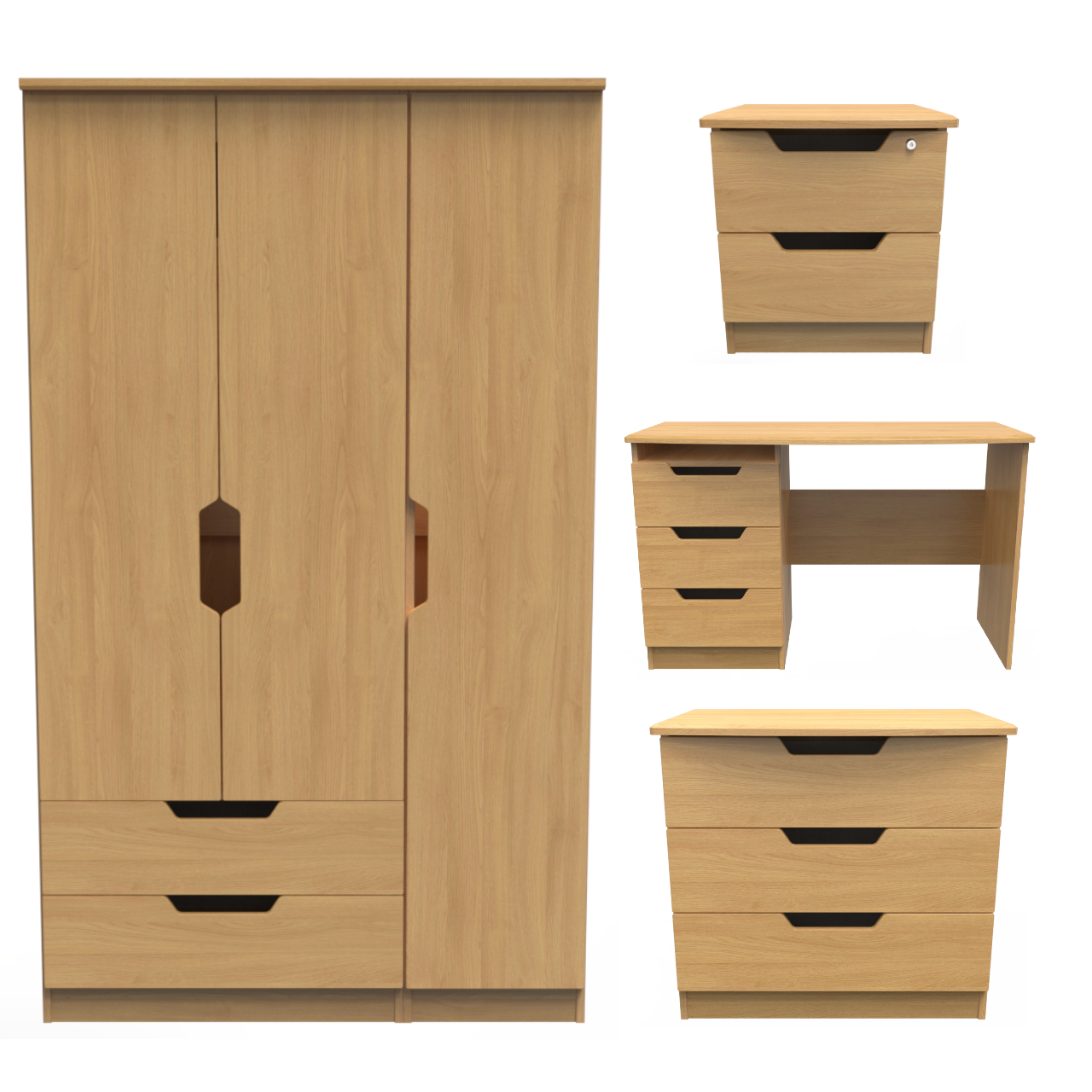 Bella Modern Oak Bedroom Set 8
