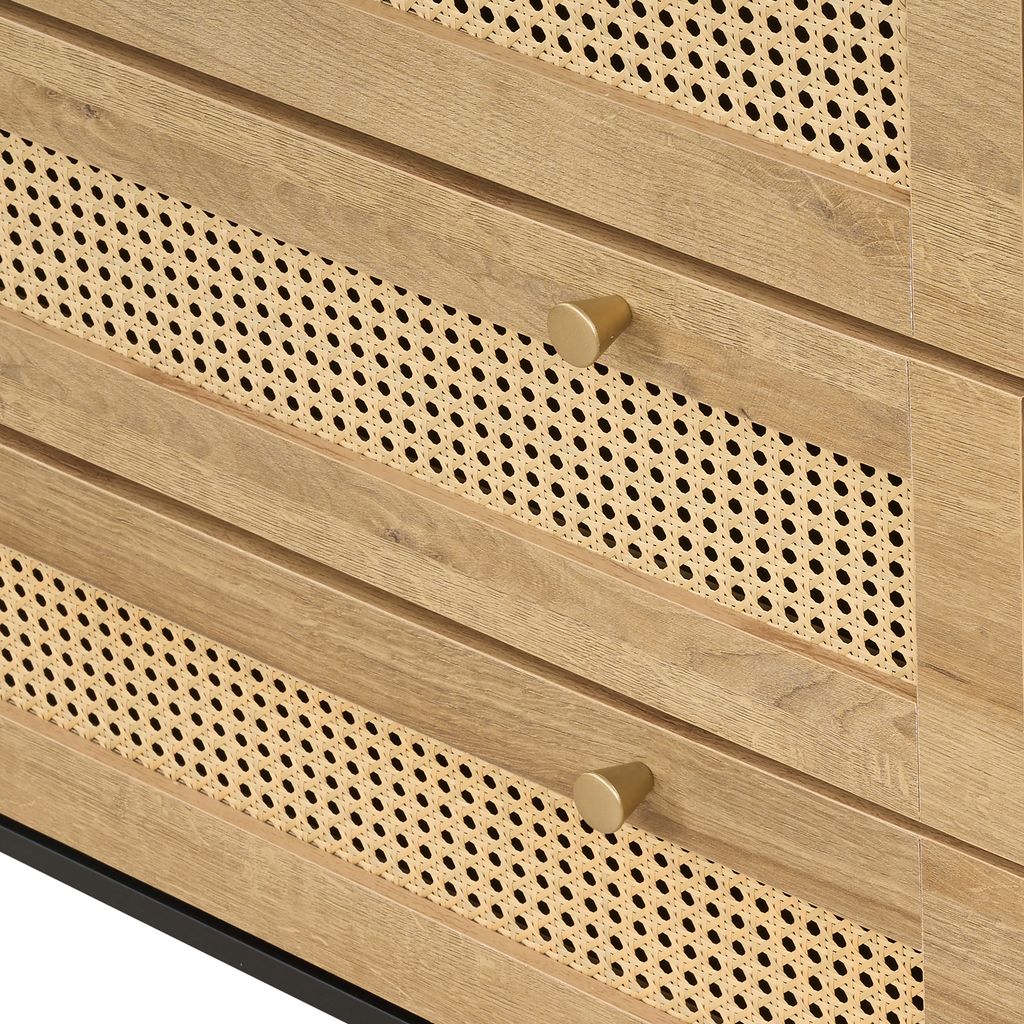 Manila Rattan 3+2 Drawer Chest of Drawers
