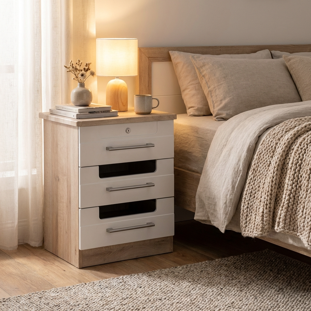Astor 3 Drawer Bedside Table