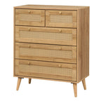 Manila Rattan 3+2 Drawer Chest of Drawers