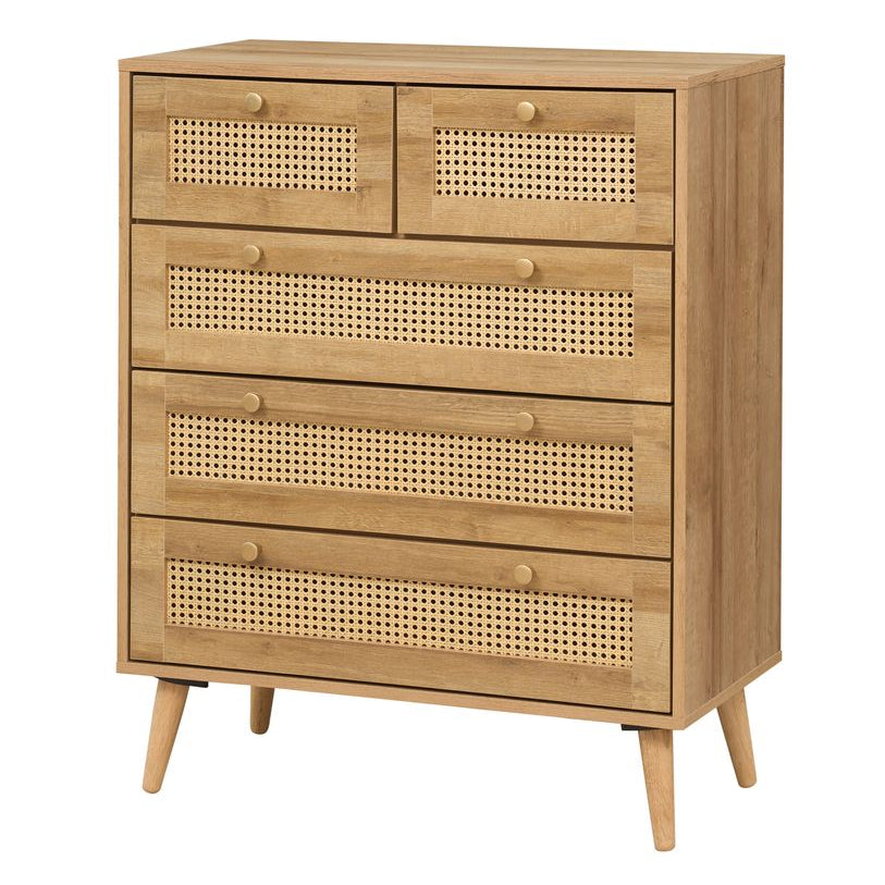 Manila Rattan 3+2 Drawer Chest of Drawers