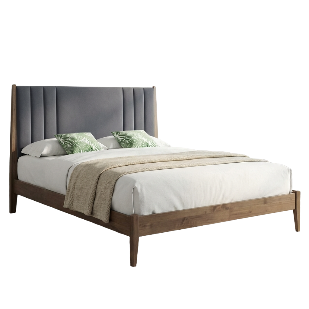 Cheslyn Fabric Headboard Bed Frame