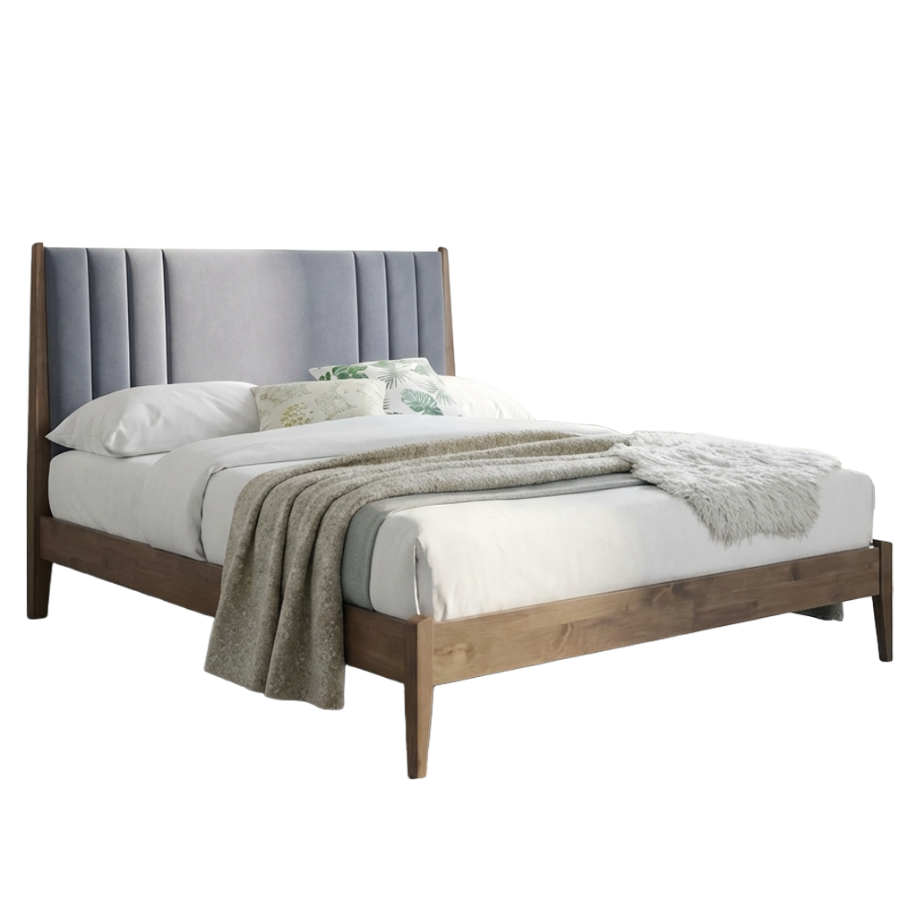 Cheslyn Fabric Headboard Bed Frame