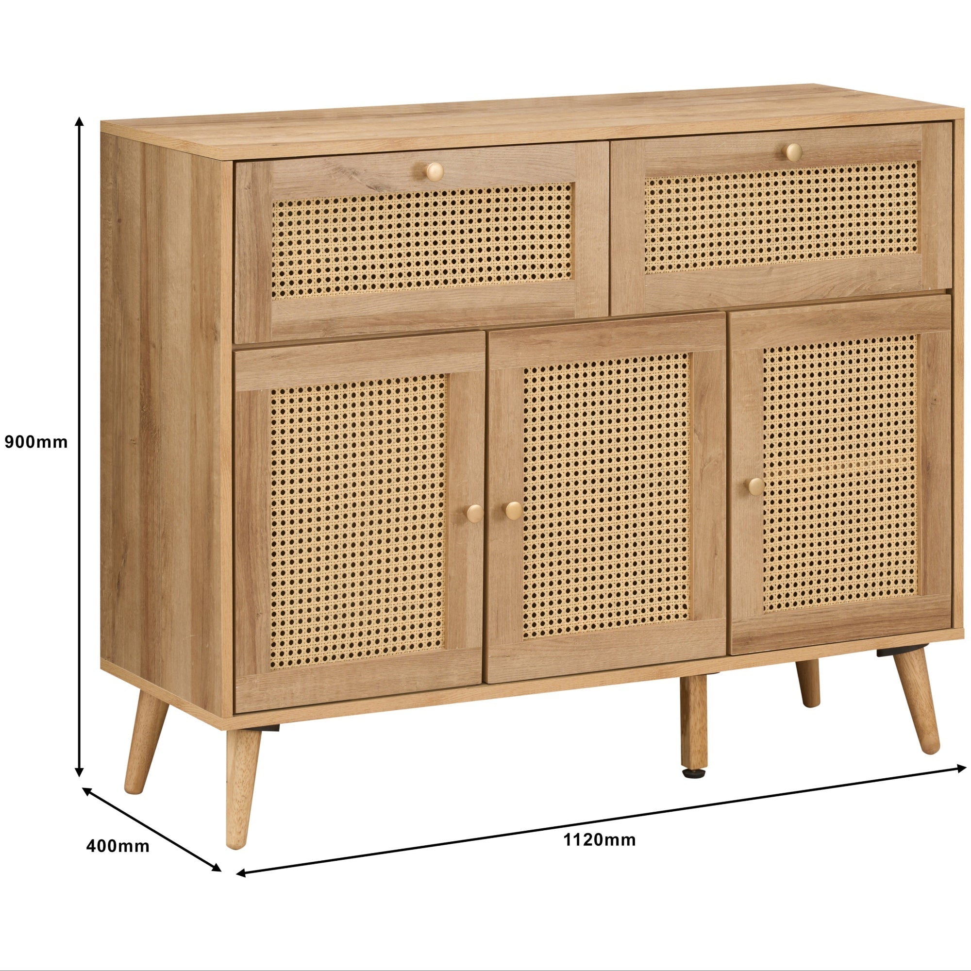 Manila Rattan 3 Door 2 Drawer Sideboard