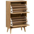 Manila Rattan 2 Door Flip Down Shoe Storage Cabinet