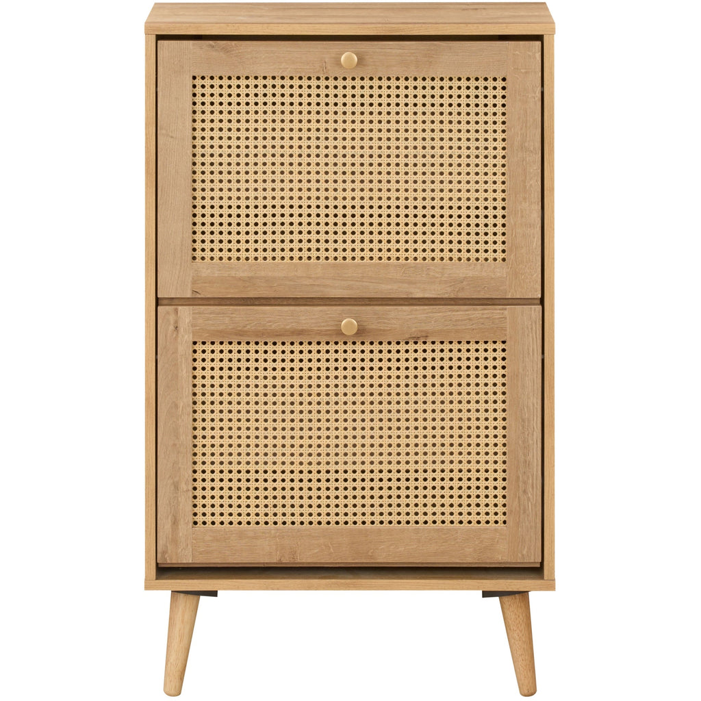 Manila Rattan 2 Door Flip Down Shoe Storage Cabinet