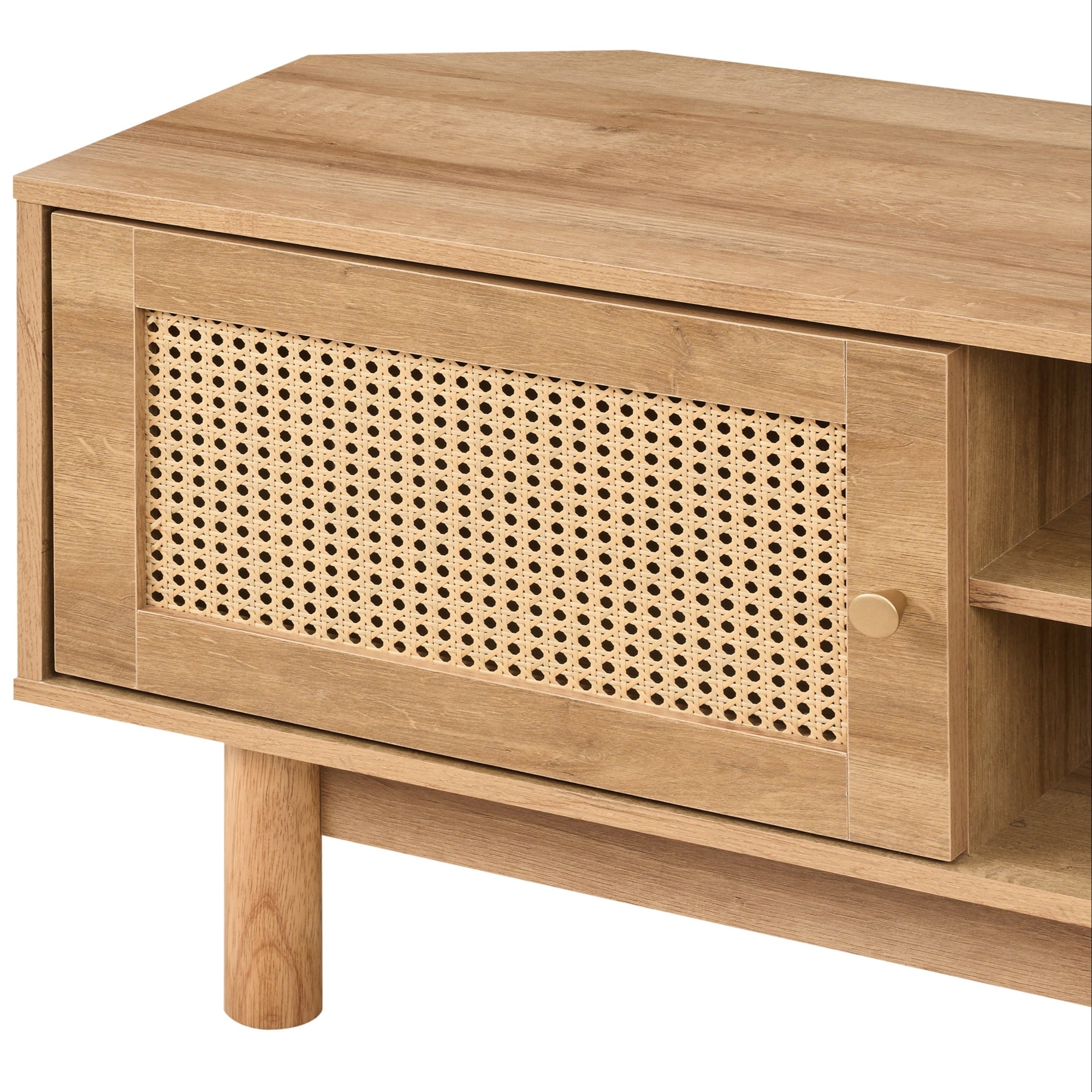 Manila Rattan 1 Door Corner TV Stand Unit
