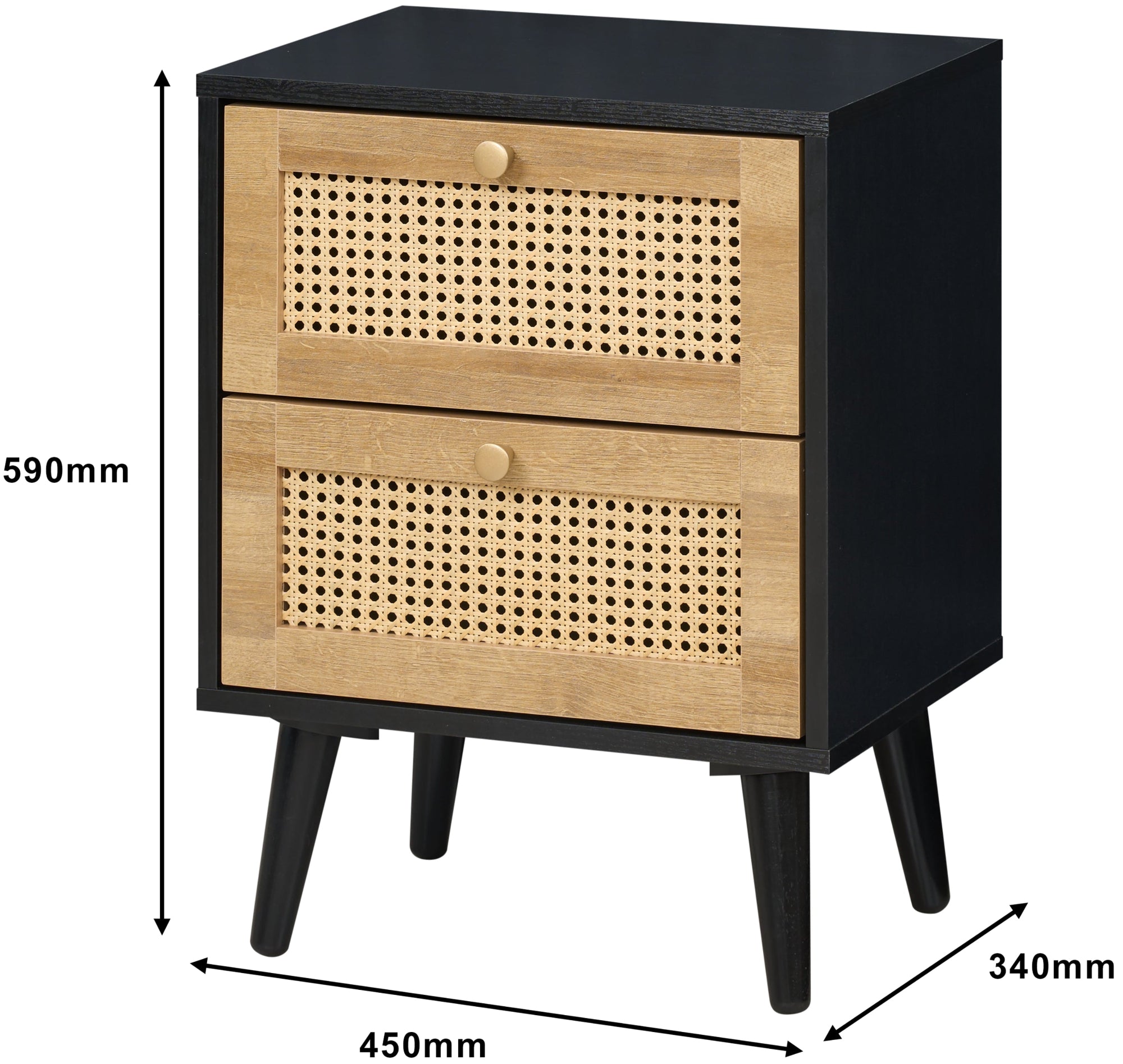 Manila Rattan 7 Drawer Chest 3 Piece Bedroom Set