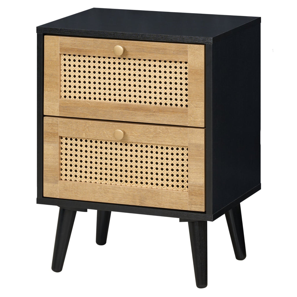 Manila Rattan 2 Drawer Bedside Table