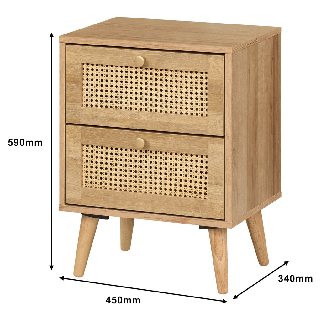 Manila Rattan 7 Drawer Chest 3 Piece Bedroom Set