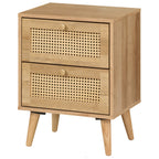 Manila Rattan 2 Drawer Bedside Table