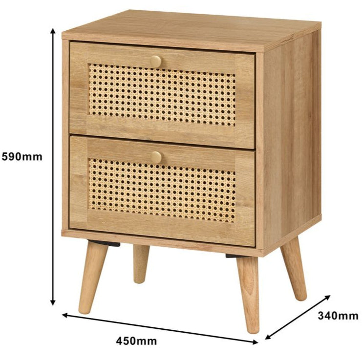 Manila Rattan 2 Door Wardrobe 3 Piece Bedroom Set