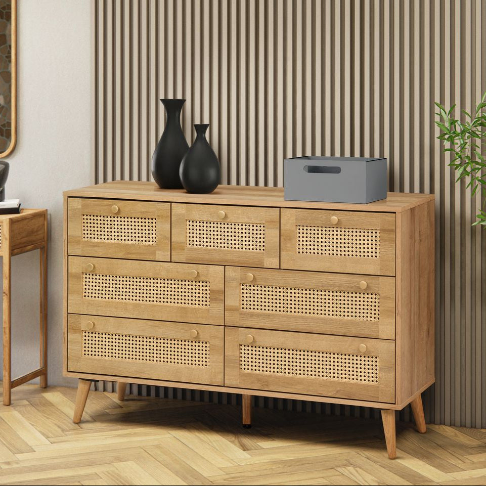 Manila Rattan 7 Drawer Chest of Drawers