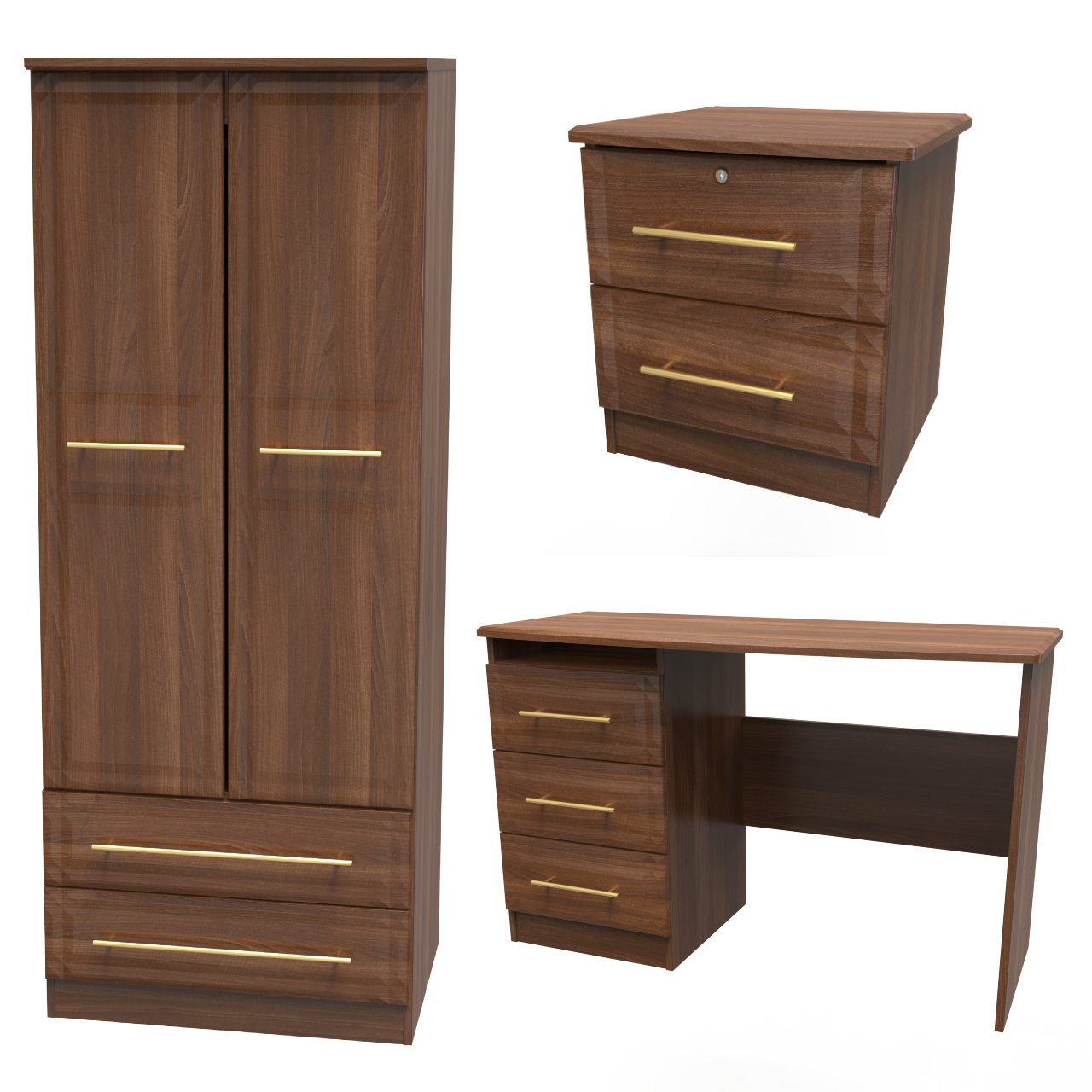 Faye Noche Walnut Bedroom Set 4