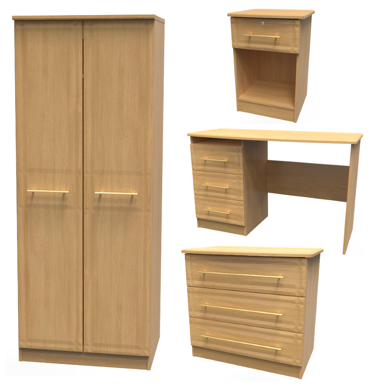 Faye Modern Oak Bedroom Set 5