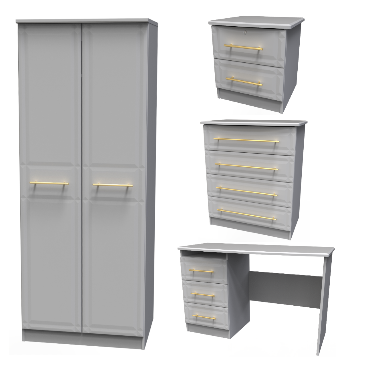 Faye Grey Matt Bedroom Set 6