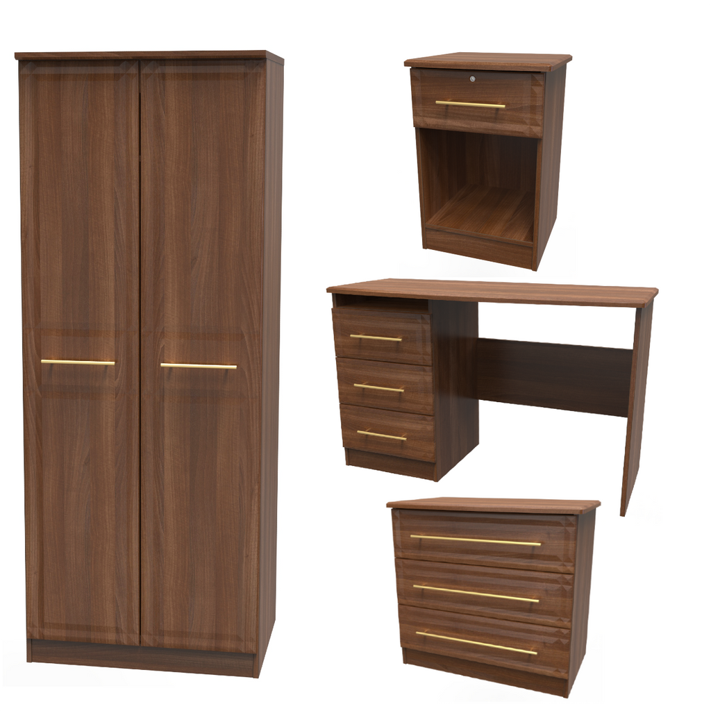 Faye Noche Walnut Bedroom Set 5