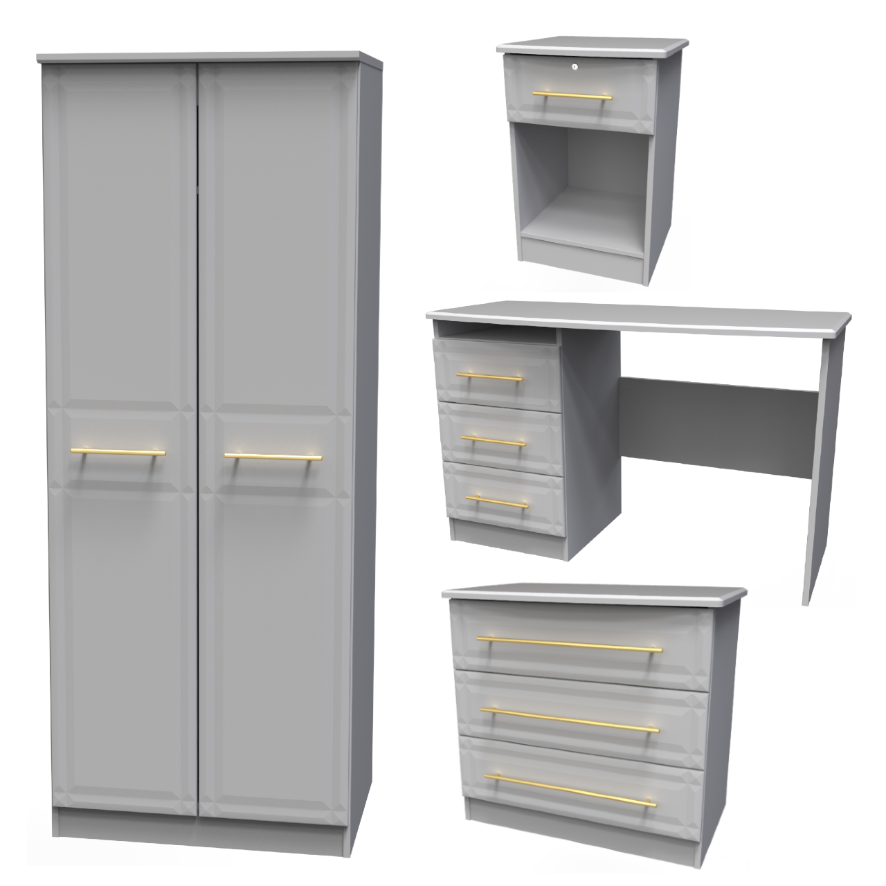Faye Grey Matt Bedroom Set 5