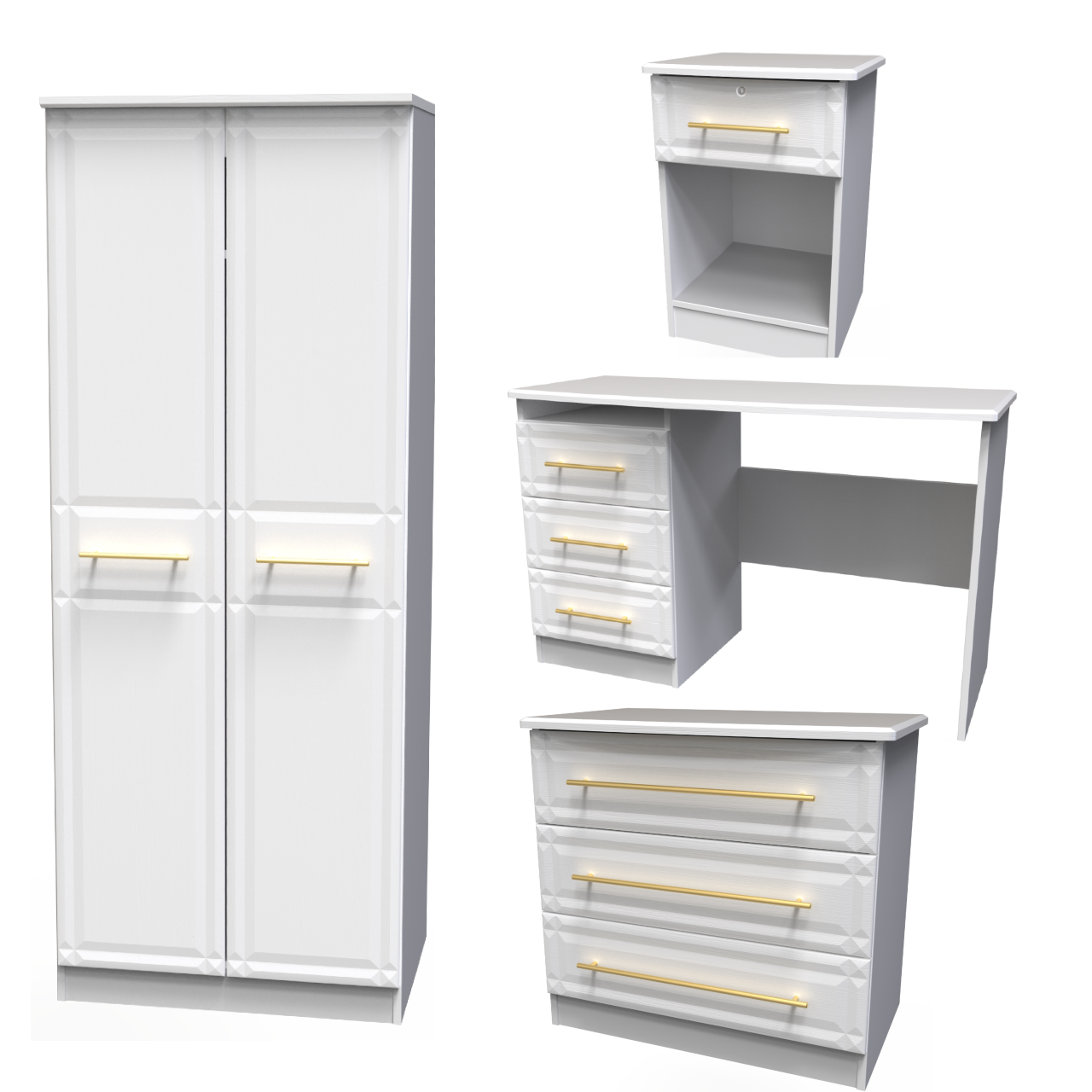 Faye White Ash Bedroom Set 5