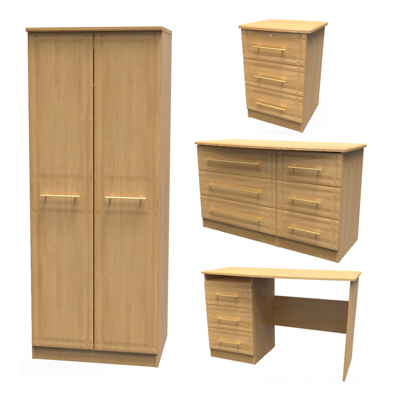 Faye Modern Oak Bedroom Set 7