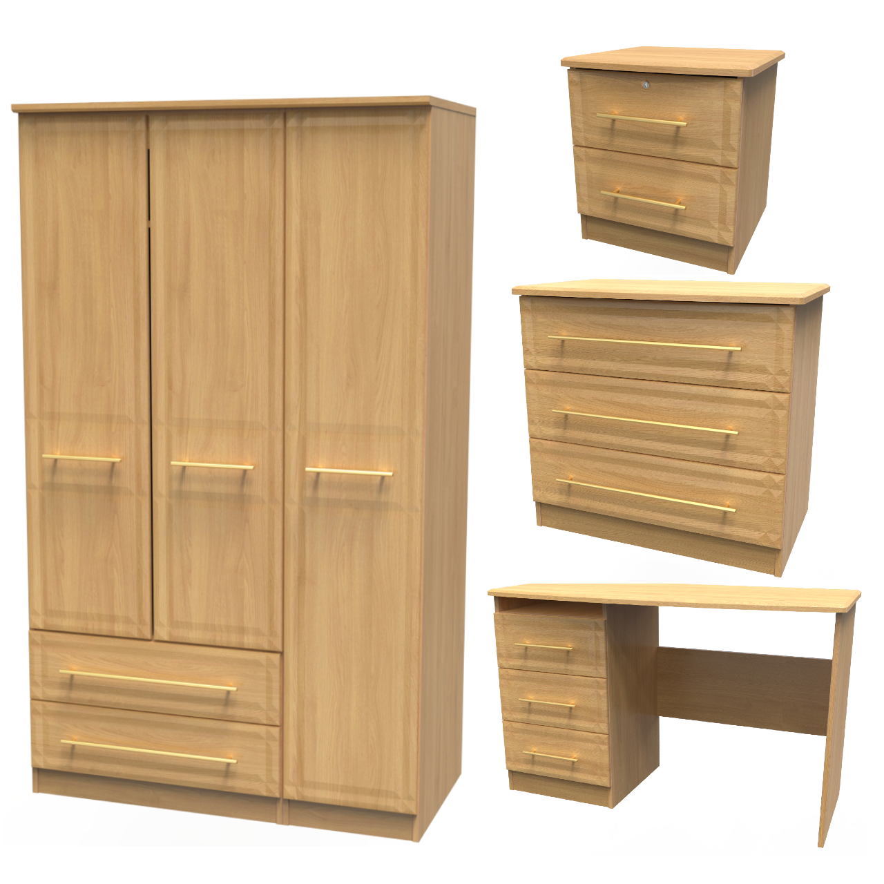 Faye Modern Oak Bedroom Set 8