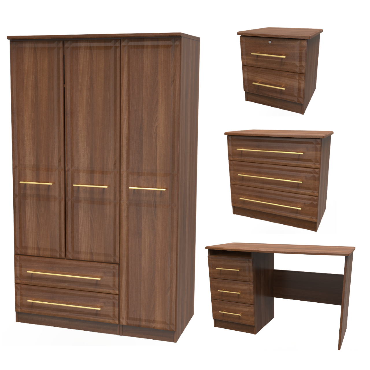 Faye Noche Walnut Bedroom Set 8