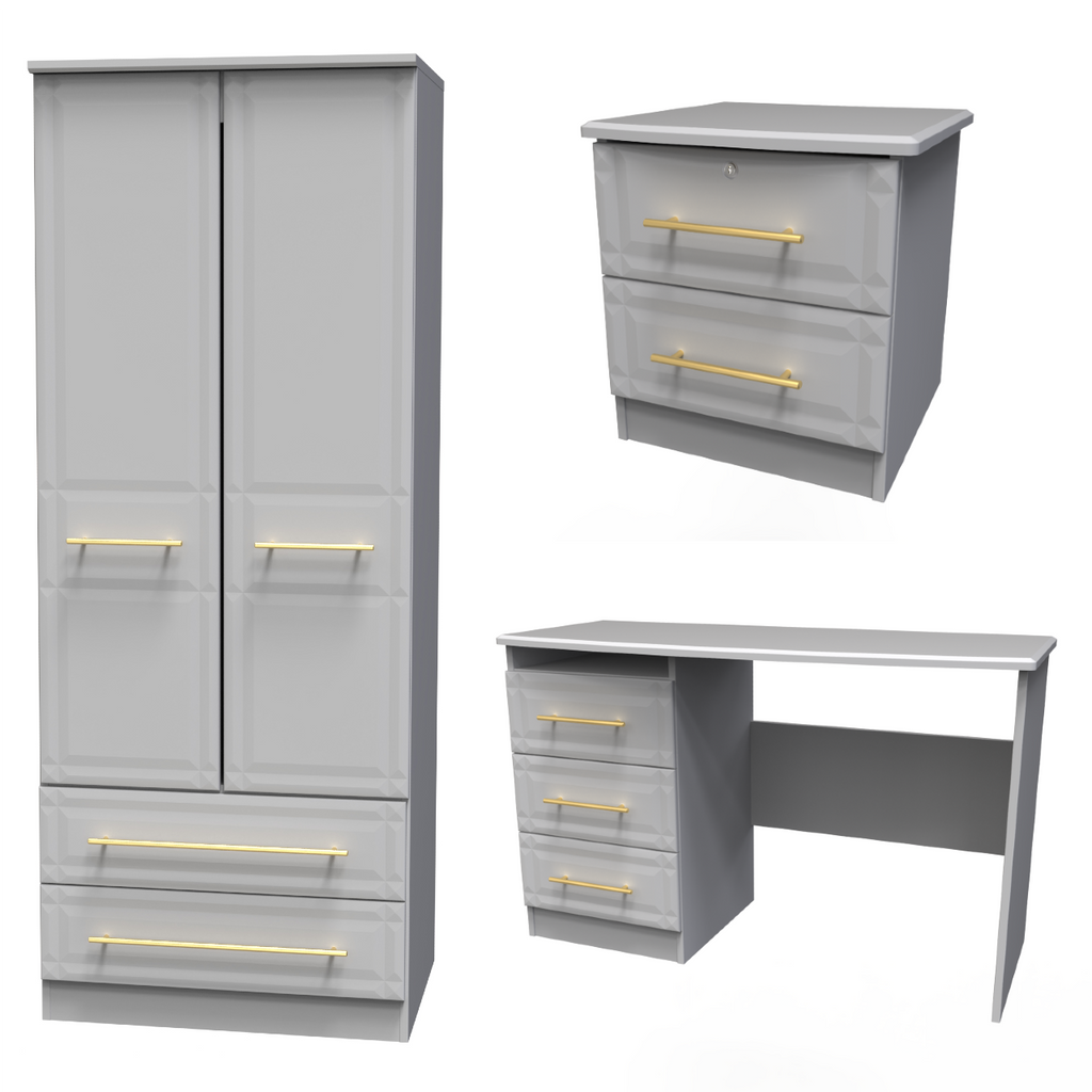 Faye Grey Matt Bedroom Set 4