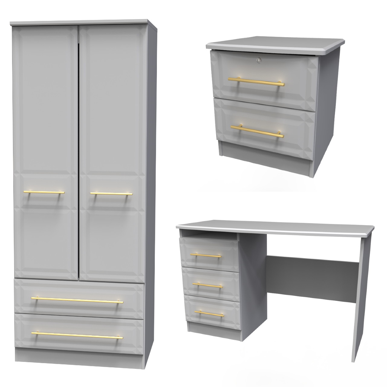 Faye Grey Matt Bedroom Set 4